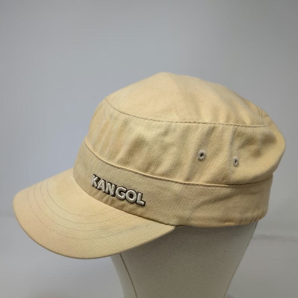 Kangol Baseball Cap Beige Hat M Flexfit Cotton Twill Army Cadet Style Logo - Picture 3 of 9